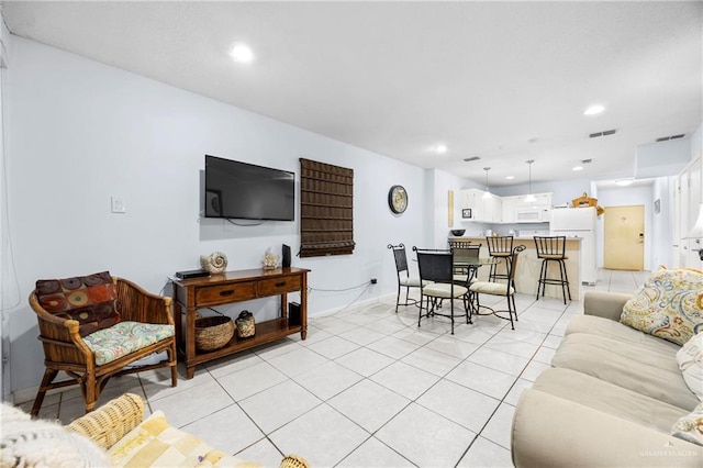 6300 Padre Blvd Unit 871, South Padre Island, TX 78597 - living area with recessed lighting and light tile patterned floors