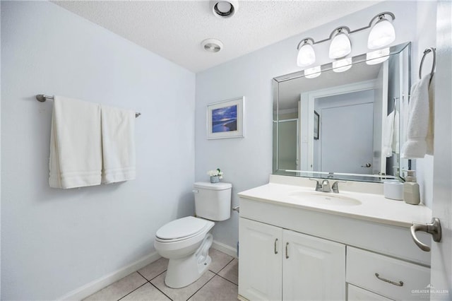 6300 Padre Blvd Unit 871, South Padre Island, TX 78597 - bathroom with vanity, tile patterned floors, a textured ceiling, and a shower