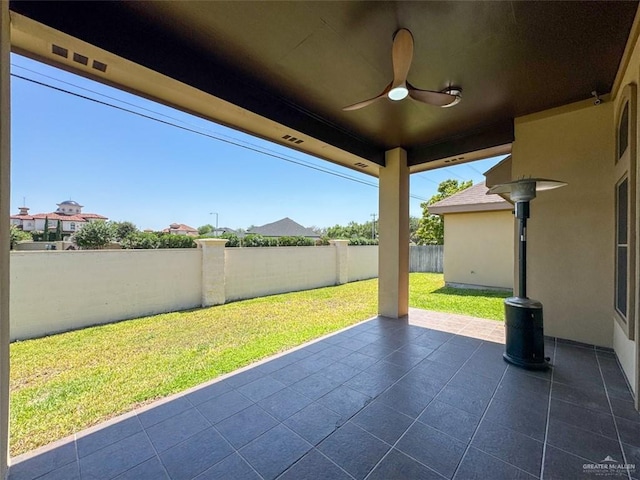 view of patio / terrace with ceiling fan