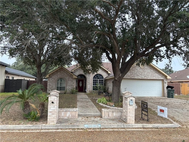 view of front of property featuring a garage