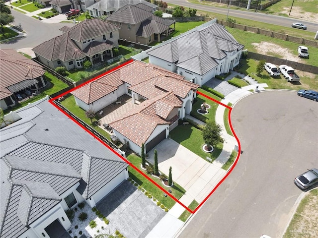 3408 Madison Ave, Edinburg, TX 78539 - aerial perspective of suburban area with property boundaries highlighted