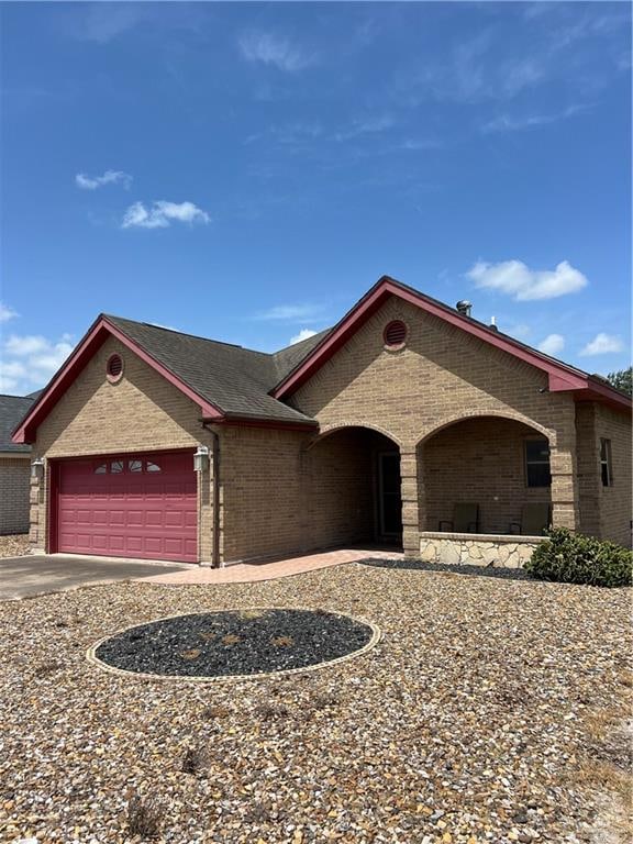 view of front of house with a garage