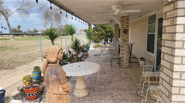 view of patio / terrace with ceiling fan