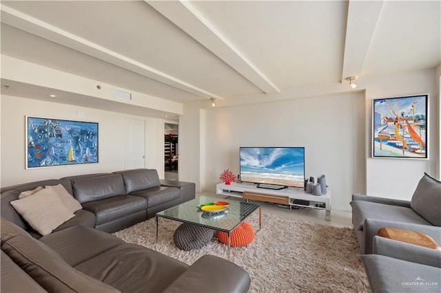 6300 Padre Blvd Unit 901, South Padre Island, TX 78597 - living area featuring beamed ceiling