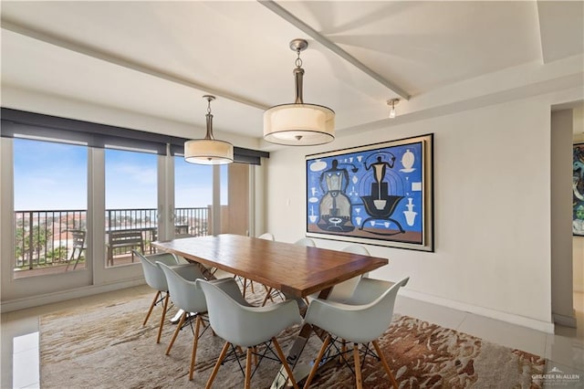 view of tiled dining space