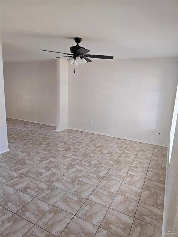 unfurnished room with ceiling fan