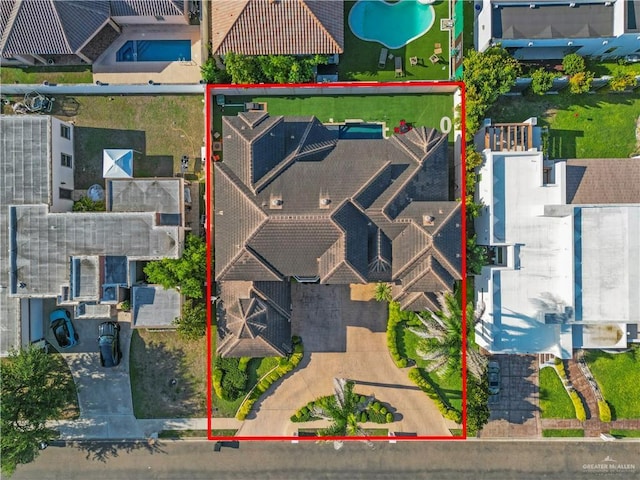 1901 Pecos St, Mission, TX 78572 - drone / aerial view of a pool