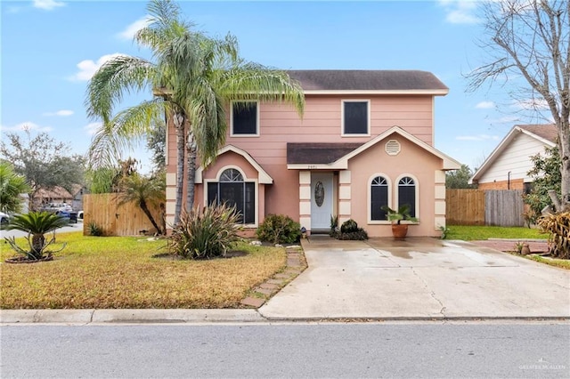 view of property with a front yard