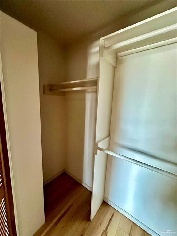 walk in closet featuring hardwood / wood-style floors