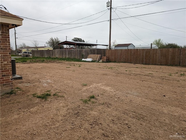 view of yard featuring fence