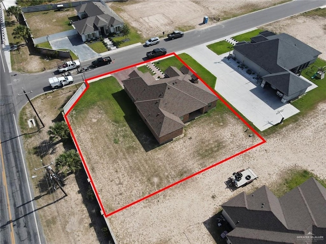 2000 Shelby St, Mission, TX 78572 - aerial perspective of suburban area featuring property boundaries highlighted
