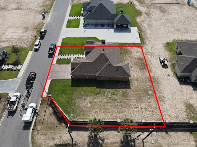 2000 Shelby St, Mission, TX 78572 - aerial view of property and surrounding area featuring property boundaries highlighted