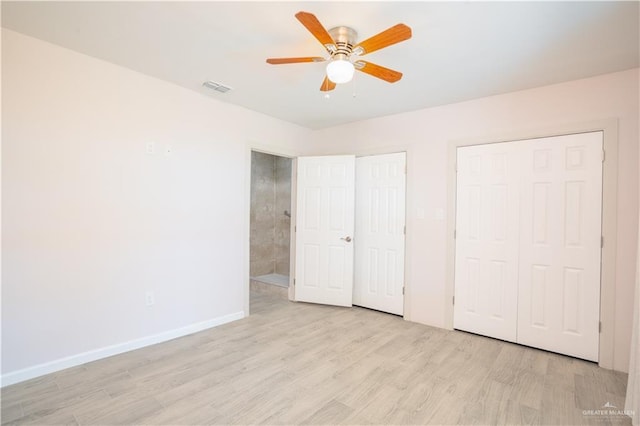 218 W Eller Ave, Pharr, TX 78577 - unfurnished bedroom with light wood-type flooring and ceiling fan