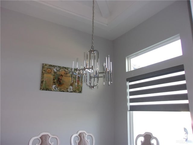 room details with an inviting chandelier