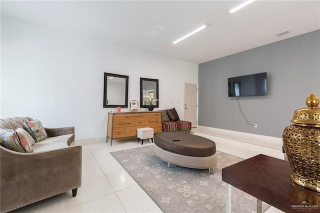 view of tiled living room