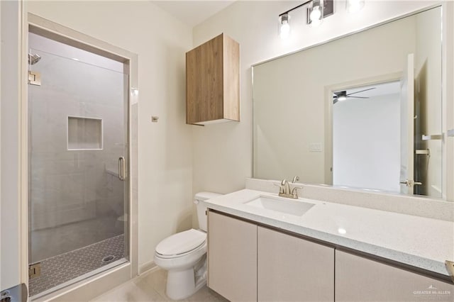 1901 W Violet Dr, Pharr, TX 78577 - full bath with toilet, vanity, a shower stall, and tile patterned floors