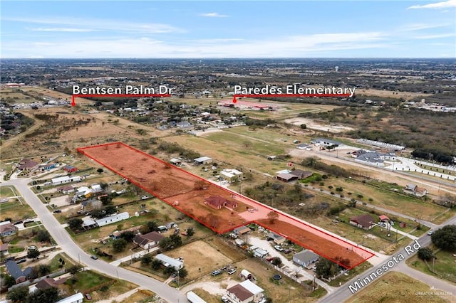 5514 N Minnesota Rd, Mission, TX 78574 - aerial view of property and surrounding area with property parcel outlined