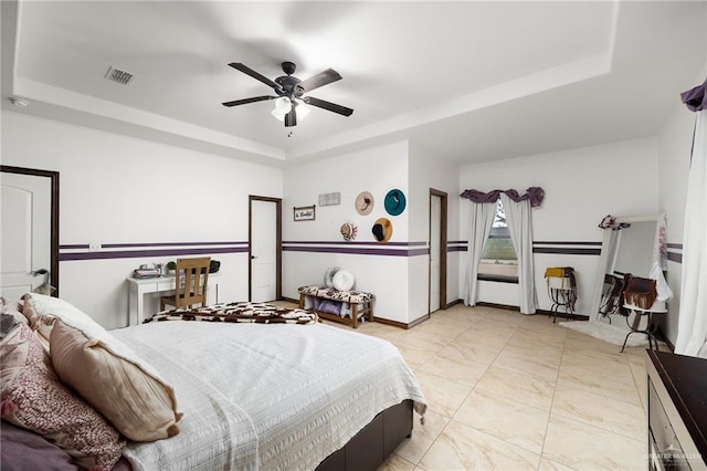 5514 N Minnesota Rd, Mission, TX 78574 - bedroom featuring a raised ceiling and a ceiling fan