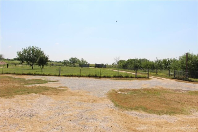 view of road with a rural view