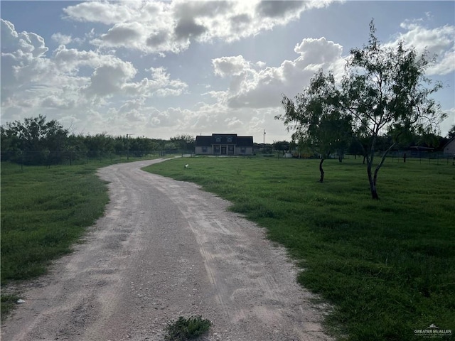 view of street with a rural view