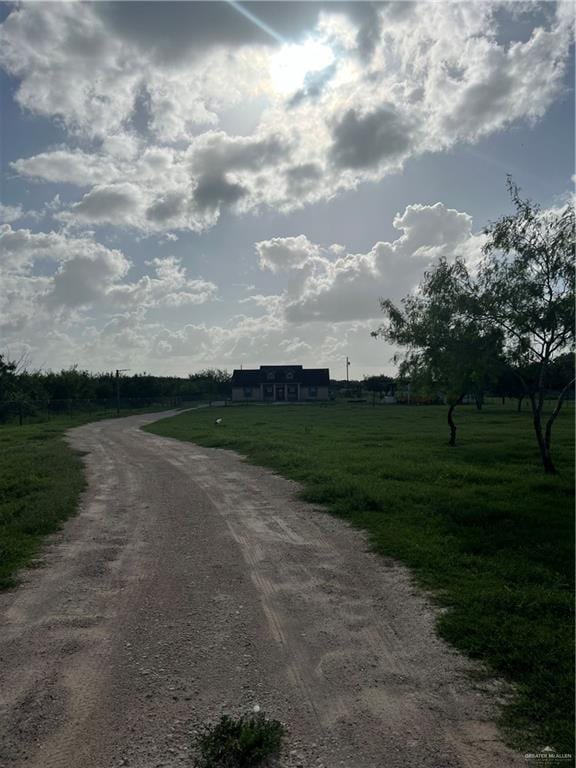 view of street with a rural view