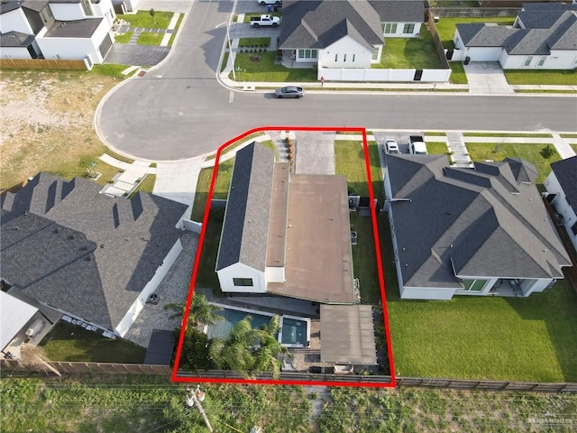 drone / aerial view featuring a residential view
