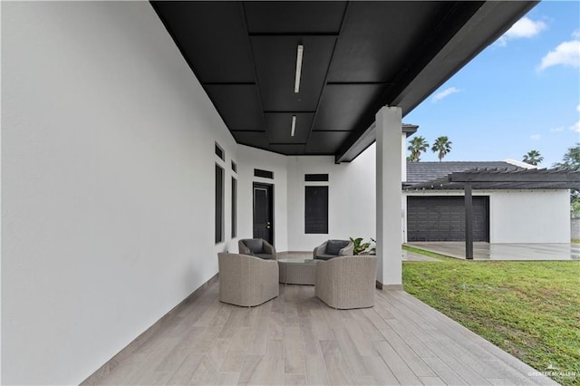 view of patio featuring a deck