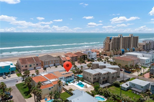 5805 Gulf Blvd, South Padre Island, TX 78597 - bird's eye view of waterfront with a beach and a pool area