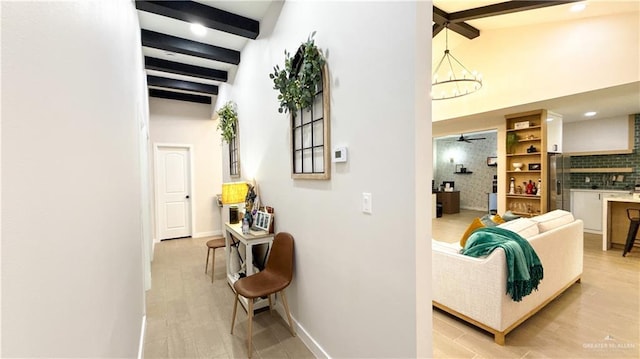 2800 Encke Rd, Mission, TX 78574 - corridor featuring light wood-style flooring, a chandelier, and recessed lighting