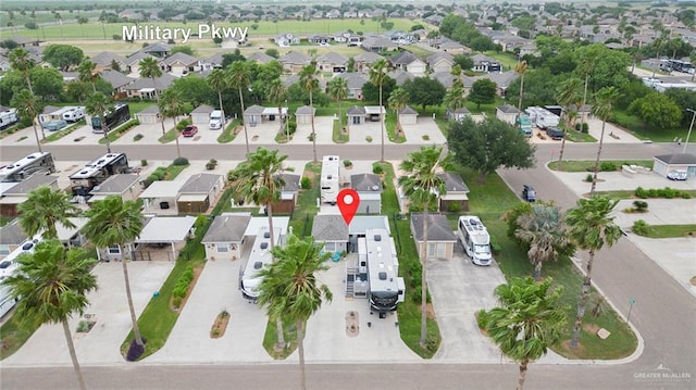 aerial view featuring a residential view