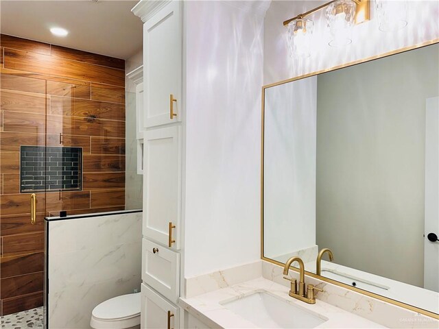 2201 Blue Sky Dr, Weslaco, TX 78599 - bathroom with a stall shower, toilet, and vanity