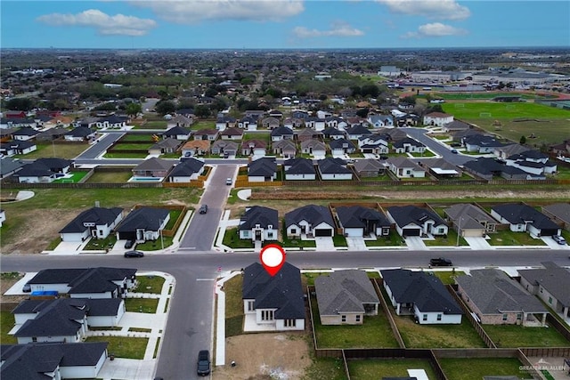 bird's eye view featuring a residential view