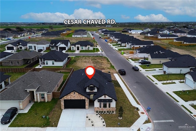 birds eye view of property featuring a residential view