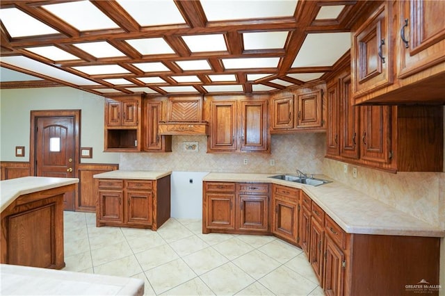 kitchen with sink and light tile patterned floors