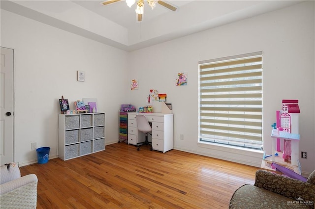 408 E Newport Ln, Mcallen, TX 78501 - office space with light wood-type flooring, a ceiling fan, and baseboards