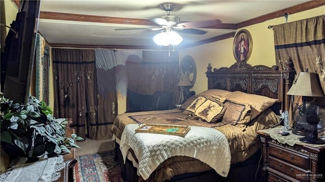2104 Harvey St, Mcallen, TX 78501 - bedroom with tile patterned floors and ceiling fan