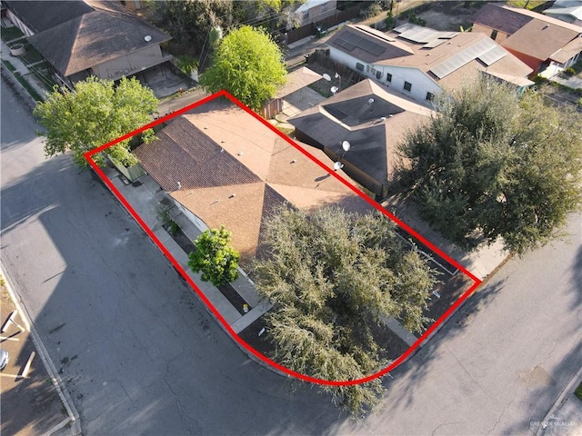 aerial view featuring a residential view