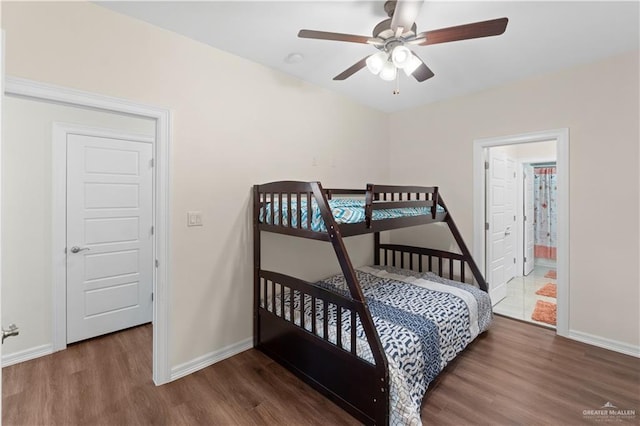 bedroom featuring dark wood-type flooring