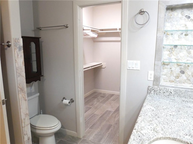 502 Castillos Y Diamantes St, Mission, TX 78572 - bathroom featuring a walk in closet, vanity, toilet, and baseboards