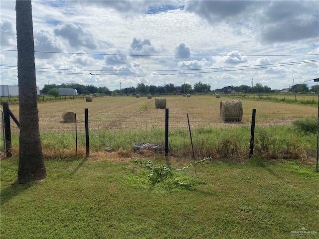 view of yard with a rural view