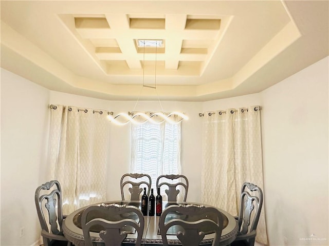 524 S Mile 2 W, Mercedes, TX 78570 - dining area featuring beamed ceiling and coffered ceiling