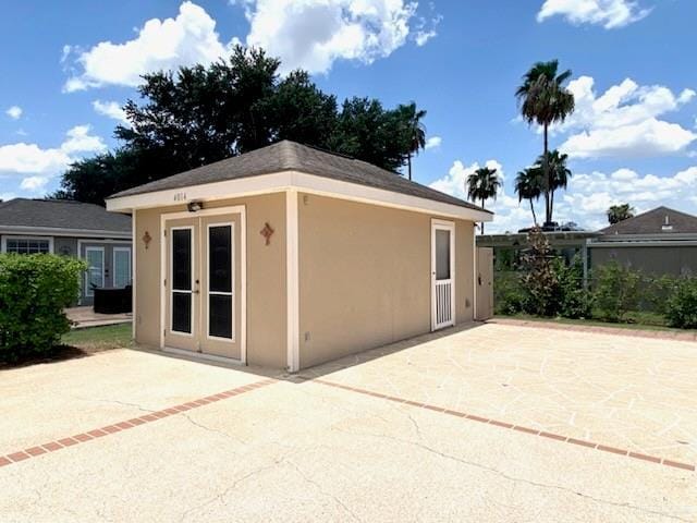 4014 Lark Dr, Mission, TX 78572 - view of outdoor structure featuring french doors