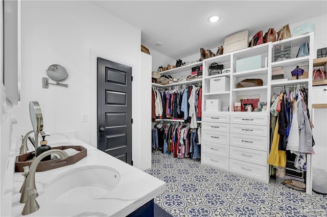 spacious closet with sink