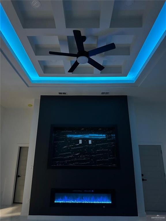 interior details with ceiling fan