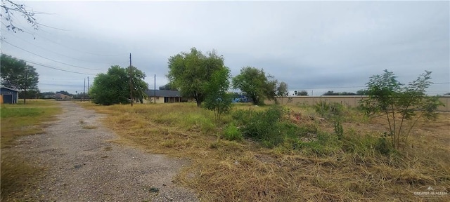 view of road with a rural view