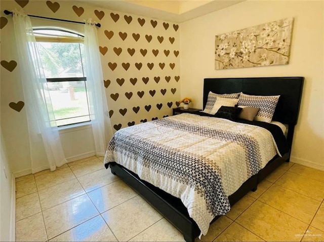 view of tiled bedroom