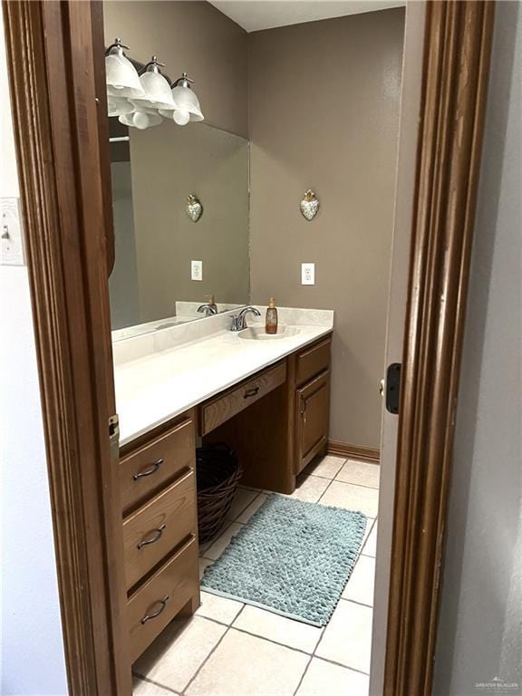 bathroom featuring vanity and tile patterned flooring