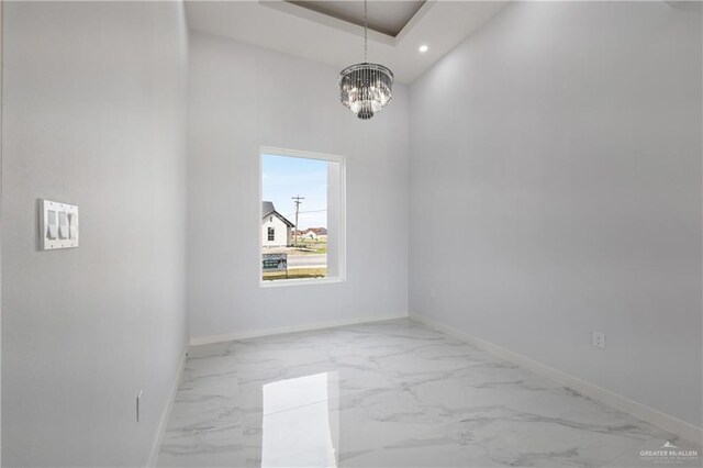 unfurnished room with concrete floors