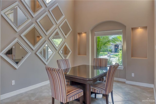 view of tiled dining room