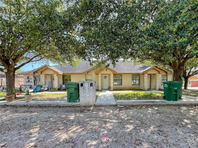 view of single story home